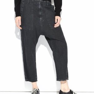 Nili Lotan Women's Black Cropped luna Boyfriend Jeans